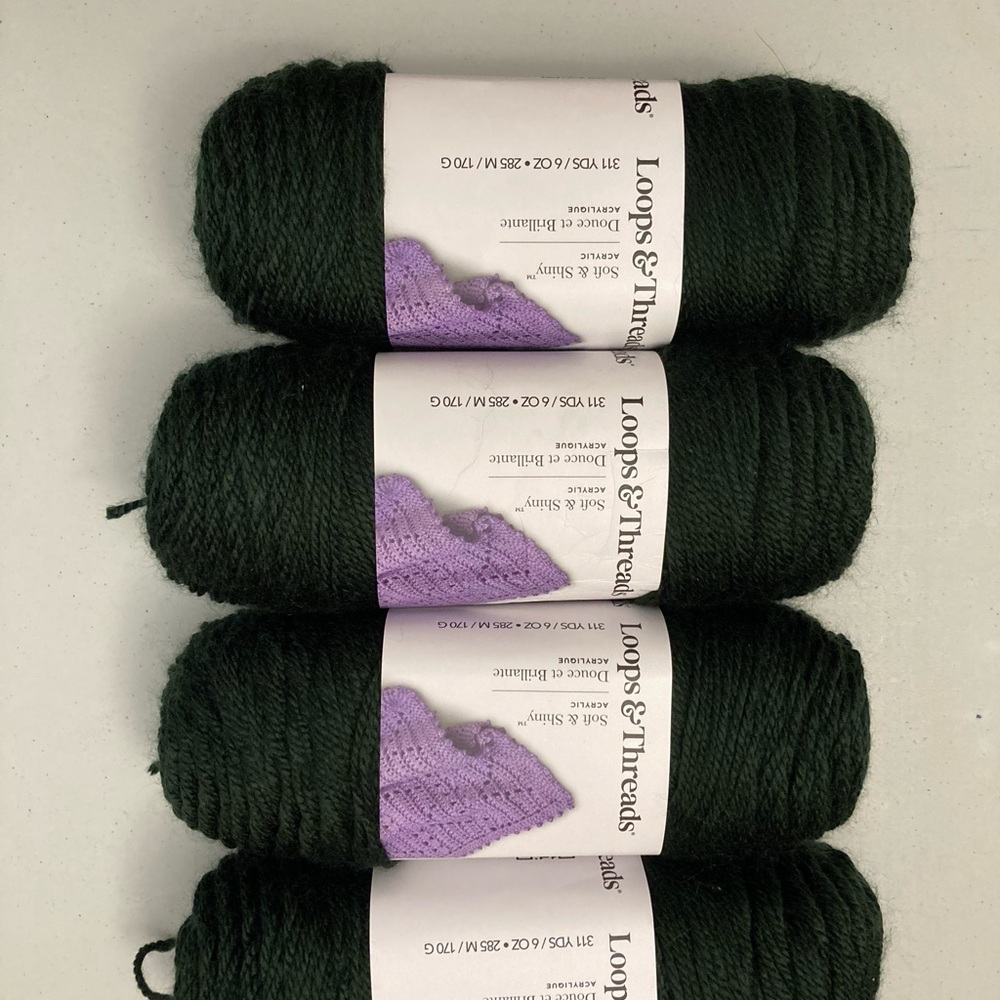 Loops & Threads Soft & Shiny Black Yarn